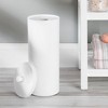 iDesign Freestanding Toilet Paper Canister with Lid - Set of 2 - White - 3 of 4