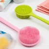 Glamlily 2 Pack Silicone Shower Brush Back & Body Scrubber & Exfoliator, Green, Pink - 3 of 4