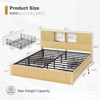 Queen/King Size Bed Frame with 4 Storage Drawers,No Box Spring Needed/Noise Free/All-Metal Support,Natural Oak - 3 of 4