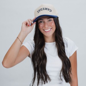 3D Puff Embroidered Game Day Upside Down Arch - Women's Corduroy Trucker Hat - 1 of 3
