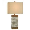Darley Table Lamp Silver and Natural Wood Painted Resin - StyleCraft: Polyresin Base, Linen Shade, UL Listed - 4 of 4