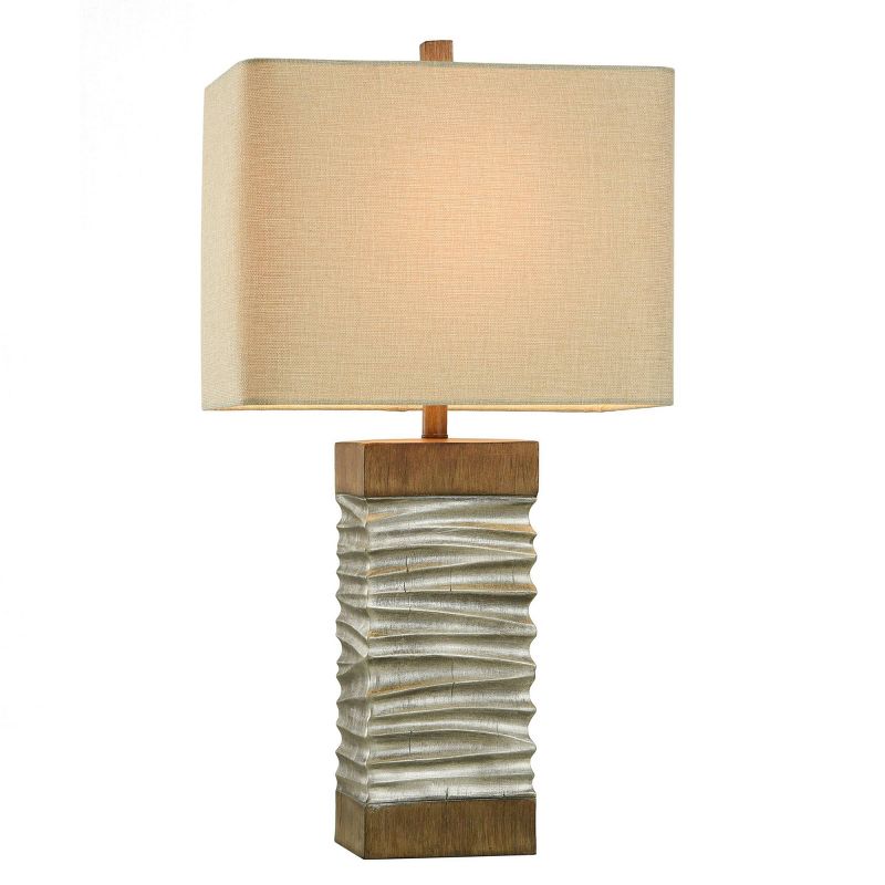 Darley Table Lamp Silver and Natural Wood Painted Resin - StyleCraft, 5 of 8