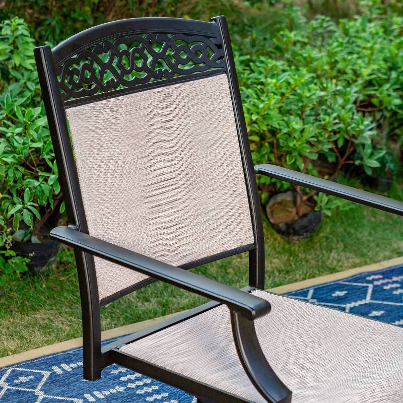2pk Outdoor Swivel Dining Chairs with Metal Frame &#38; Armrests - Captiva Designs, 4 of 8