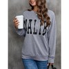 Sweatshirt For Women Lightweight Spring Holiday MALIBU Letter Graphic Crewneck Long Sleeve Pullover Sweatshirt - 2 of 4