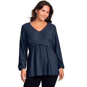 Avenue Peplum Shimmer Top - 1 of 2