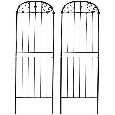 Sunnydaze Metal Wire Traditional Garden Trellis for Climbing Plants and Flowers - 32" H - Black - 2-Pack