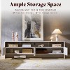 AMERLIFE 70" Modern Wood TV Stand with Curved Design & 2 Storage Cabinets, for TVs Up to 80", Media Console Entertainment Center for Living Room - 4 of 4