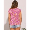 INSPIRE CHIC Women's Floral Ruffled V Neck Cap Sleeve Summer Casual Blouses - 3 of 4