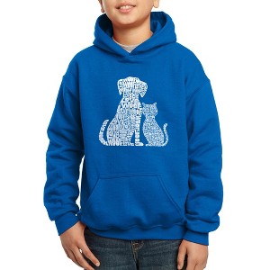 LA Pop Art Boy's Word Art Hooded Sweatshirt - Dogs and Cats - 1 of 4
