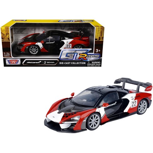 Mclaren Senna 22 Black With Red And White Graphics gt Racing Series 1 24 Diecast Model Car By Motormax Target