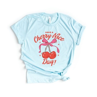 Simply Sage Market Women's Coquette Cherry Nice Day Short Sleeve Graphic  Tee - XS - IceBlue