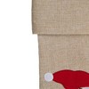 Northlight 19" Burlap Skiing Santa With Poles and Snowflakes Christmas Stocking - image 4 of 4