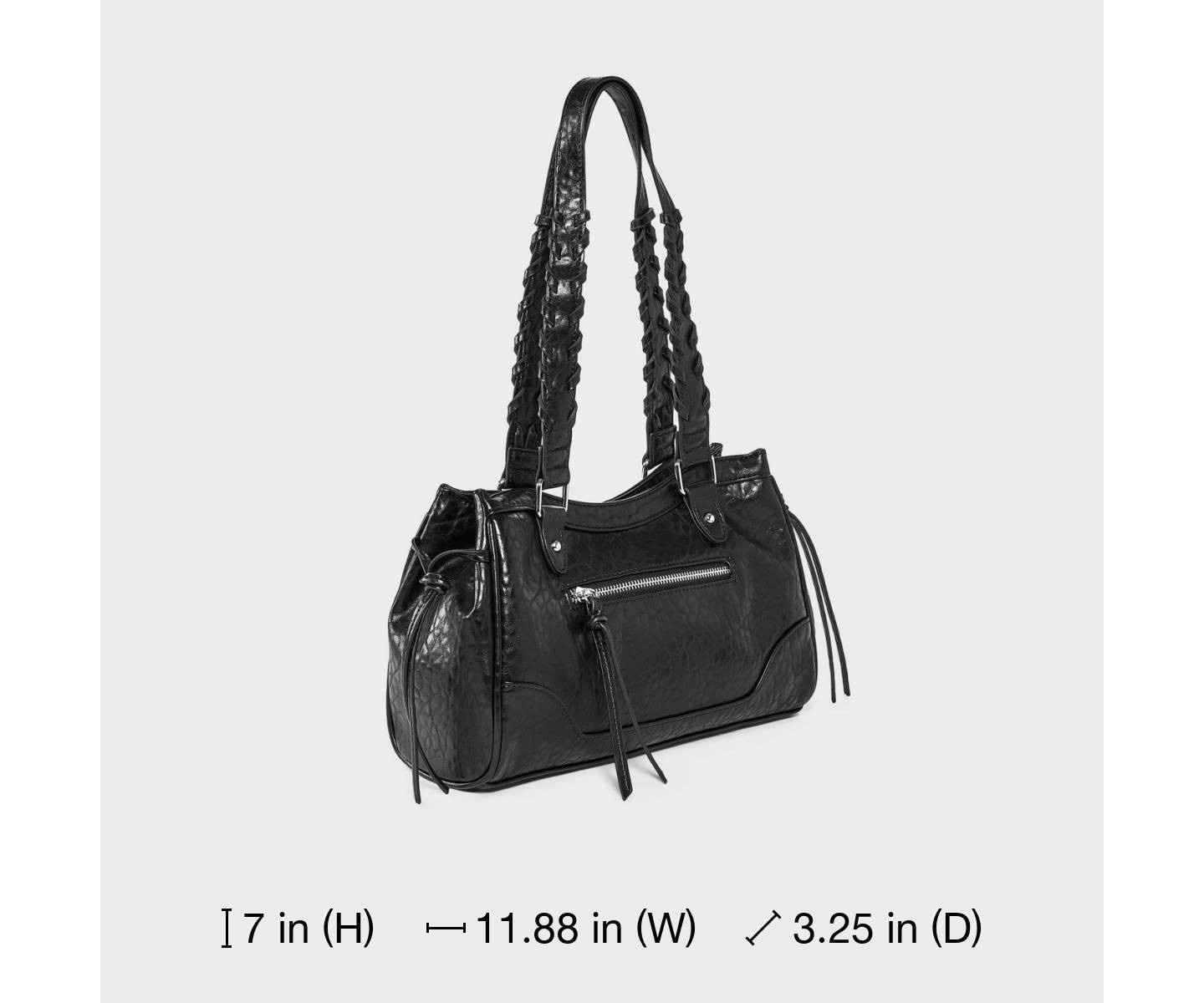 Сумка Wild Fable Whipstitch Handle Satchel, цвет: Чёрный — фото 6