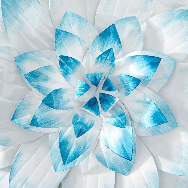 Set of 3 Metal Floral 3D Wall Decors Blue - The Novogratz, 5 of 7