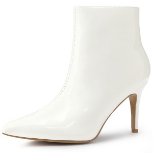 Allegra K Women's Pointed Toe Size Zipper Stiletto High Heel Ankle Boots - 1 of 4