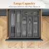 Attop Flatware Storage with Lid, Covered Utensil Tray for Kitchen Drawer and Countertop 6 Compartments, Black - 2 of 4