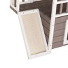 FURNIinspire Pet Crates and Houses, Dog House, Rainproof Roof, Two Doors and A Plantform for Playing, Gray, 30.31"*19.68"*29.13" - 3 of 4