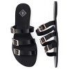 Gallery Seven - Women's Tri-Strap Buckle Slide  Sandal - 2 of 4