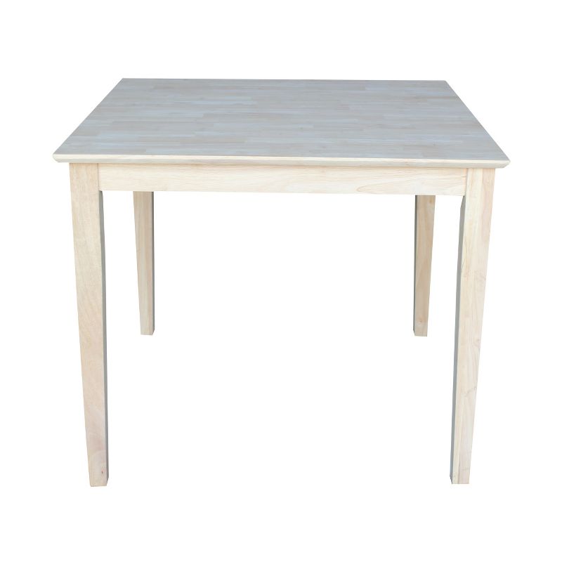 36" Square Solid Wood Table with Shaker Legs Unfinished - International Concepts, 3 of 7