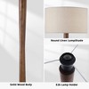 61" Modern Walnut Wood Column Floor Lamp with Linen Drum Shade,Standing Lamp for Living Room,Bedroom,Office,Study,Hallway - 2 of 4