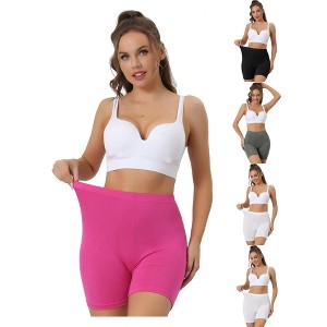 Allegra K Women's Mid-Thigh Boxer Full Coverage Soft Stretch Boyshorts Multicolored - 1 of 4