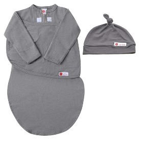 embe Newborn Long Sleeve Swaddle Sack and Top Knot Hat Set (0-3 months) - 1 of 2