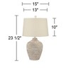 360 Lighting Alese 23 1/2" High Textured Dot Jug Small Farmhouse Rustic Coastal Accent Table Lamp Beige Light Earth Finish Single Living Room Bedroom - 3 of 3