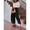 Coolmee Womens Linen Wide Leg Palazzo Pants Casual Loose Drawstring Travel Vacation Harem Pants with Pockets - 3 of 4