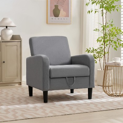 Hyleory Corduroy Upholstered Armchair with Hidden Storage, Modern Lounge Accent Chair