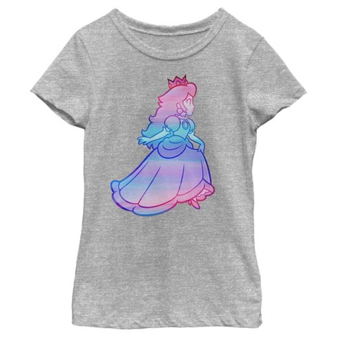 Girl's Nintendo Princess Peach Rainbow Fade T-Shirt - image 1 of 4