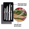 Rada Kitchen Knives Boxed Set, 4 Pc Meal Prep Gift Set, Veggie Peeler and Granny, Heavy Duty, and Super Paring Knives - 4 of 4