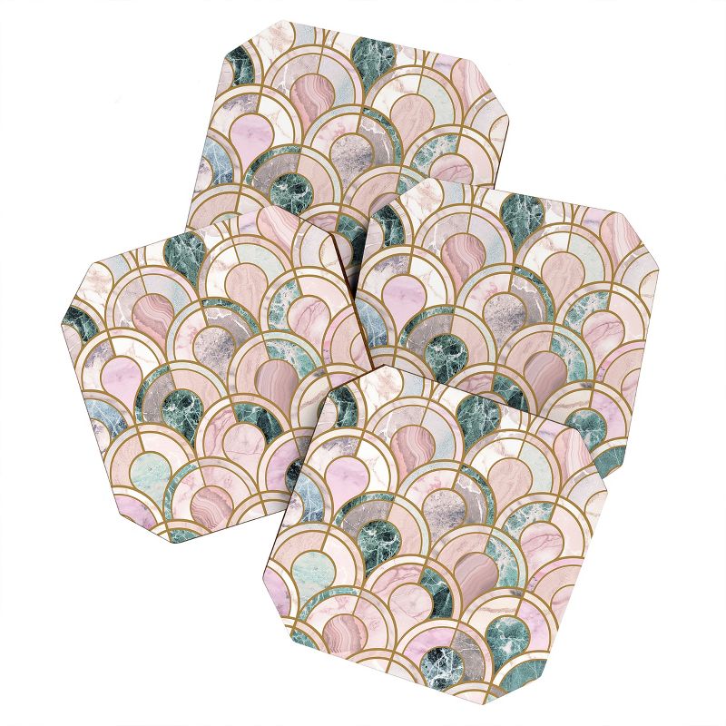 Emanuela Carratoni Rose Gold Marble Inlays Set of 4 Coasters - Deny Designs, 1 of 5