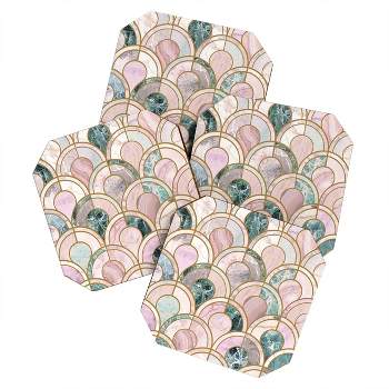 Emanuela Carratoni Rose Gold Marble Inlays Set of 4 Coasters - Deny Designs