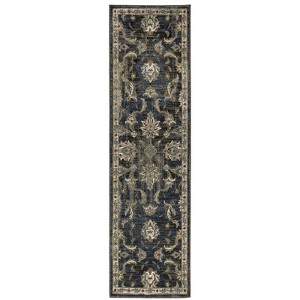 Oriental Weavers Venice 4333B Charcoal/ Blue Indoor Area Rug - 2'3" x 7'6" - 1 of 4