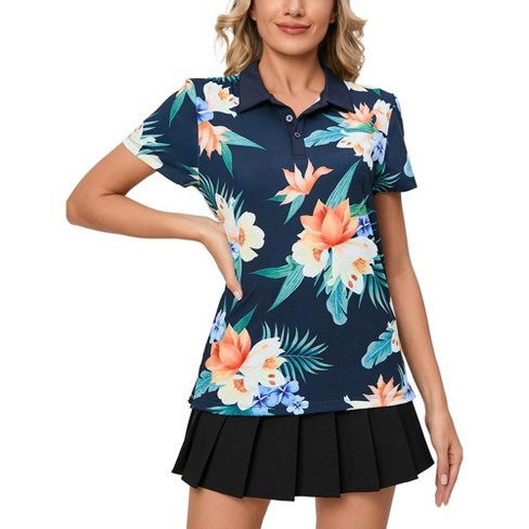 Patterned polo shirts womens best sale