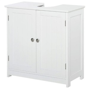 Resenkos Toilet Storage Cabinet, Bathroom Storage Cabinet,Bathroom Sink Cabinets with U-Shape Cut-Out and Adjustable Internal Shelf, White - 1 of 4