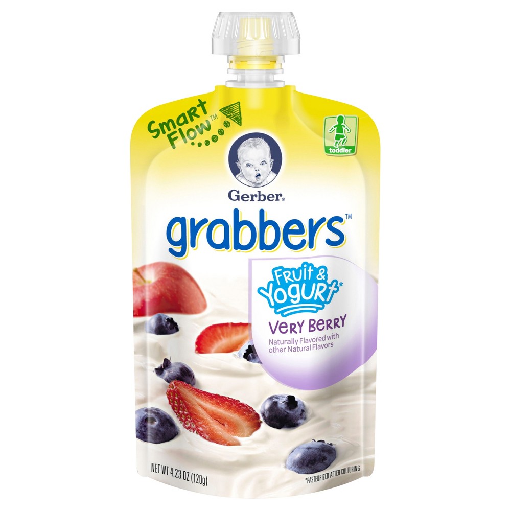 UPC 015000046446 product image for Gerber Graduates Grabbers Fruit & Yogurt Very Berry 4.23 oz | upcitemdb.com