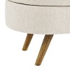 GlasFlength Ottomans and Benches Oval Storage Bench with Rubber Wood Legs Simple Fashion Design for Modern Living Spaces, Beige, 44.1"*16.15"*9.5" - 4 of 4