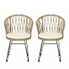PAGED Patio Dining Chairs Set of 2 Rattan Patio Chairs with 2 Cushions for Patio, Outside, Living Room - 4 of 4