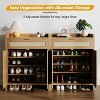COZONY 2-Piece Rattan Shoe Cabinet Set, Adjustable Shelf Storage Organizer with Drawer, Farmhouse Style Entryway Cabinet for Hallway - 3 of 4