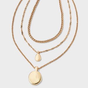 Multi-Strand Coin Drop Necklace - A New Day™ Gold - 1 of 4