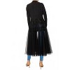 Women's Crop Blazer With Long Mesh Trimming - Origami - 2 of 4