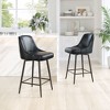 Counter Stool – 38.2" H With Black Faux Leather Seat & Bronze Powder Coated Steel Frame By Zuo Modern - 2 of 4