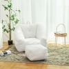 CAVINAS Faux Fur Bean Bag Chair with Ottoman,Lazy Floor Sofa Chair with Memory Foam,Cozy Lounge Chair for Living Room - 3 of 4