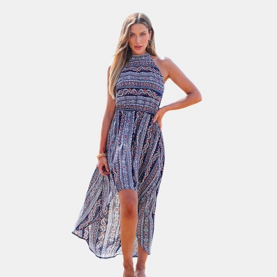 Women's Halter neckline Sleeveless Midi Dresses - Cupshe