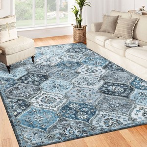 Area Rug, Rugs for Living Room, Washable Rug, Vintage Rugs for Entryway, Traditional Floor Cover, Thin Carpet, Kitchen Distressed Non Slip Mat - 1 of 4