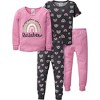 Gerber Infant & Toddler Girls' Snug Fit Cotton Pajamas, 4-Piece Set - 4 of 4