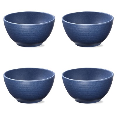 TAG 22 oz. 6 in. Blue Brooklyn Melamine Plastic Dinnerware Bowl Dishwasher Safe Indoor Outdoor Round Blue Set 4