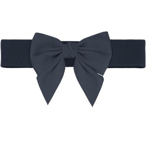Elerevyo Women's Dress Elastic Waistband Versatile Belts Wide Bow Tie Belt - 1 of 4