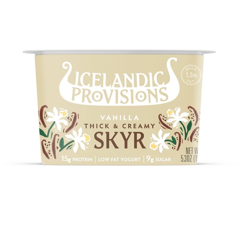 Icelandic Provisions Vanilla Skyr Yogurt - 5.3oz, 1 of 6